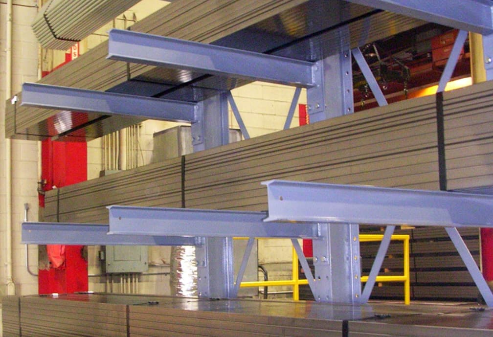 Cantilever Rack system with long, bulky items stored